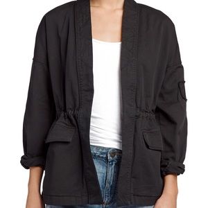 James Perse Black Military Field Jacket, Size 0